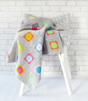 Luxury Granny Square Crochet Blanket Kit, 4 of 7