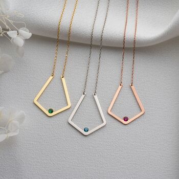 Eternal Bond Ring Holder Birthstone Necklace, 4 of 11