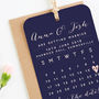 Navy And Blush Calendar Tag Save The Date, thumbnail 2 of 3