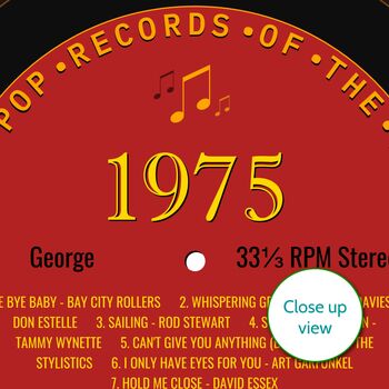 Personalised 50th Birthday Print Year 1975 Music Gift, 3 of 12