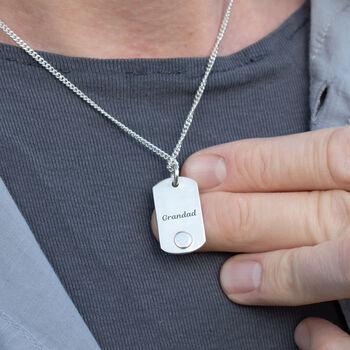 Memorial Ashes Imprint Dog Tag Silver Necklace, 2 of 5