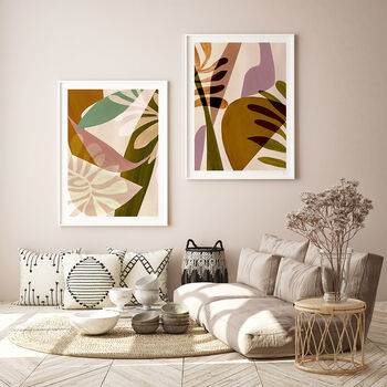 Earth Tone Abstract Leaf Wall Art, 4 of 11