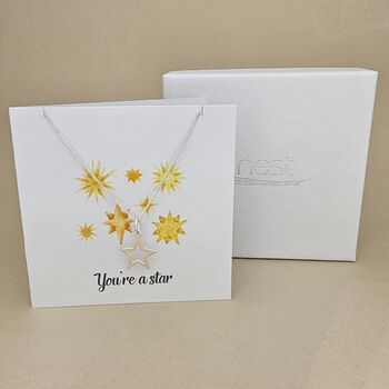 Boxed 'You're A Star' Star Necklace Card, 2 of 3