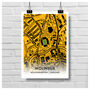 Wolves Fc Football Gift Molineux Stadium Art Map A3 Print Wolverhampton Wanderers, thumbnail 2 of 4