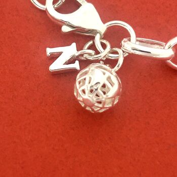 Personalished Sterling Silver Globe Travel Initial Bracelet, 3 of 6