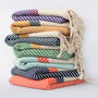 Herringbone Handloomed Soft Cotton Throw Blanket, thumbnail 1 of 12