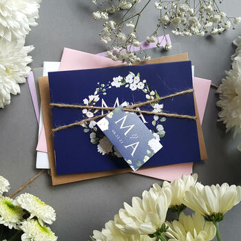 Blue And White Floral Wedding Invitations Sample, 2 of 4