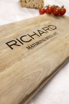 Personalised Mango Wood Serving Board For Birthdays, 3 of 4