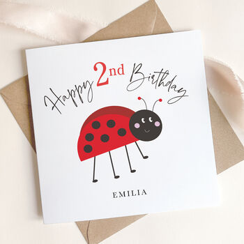 Personalised 1st / 2nd Birthday Card: Ladybird Design, 2 of 6