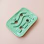 Geometric Mint Ceramic Soap Dish With Drainage, thumbnail 3 of 4