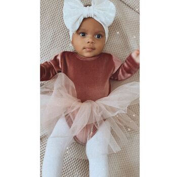 A Handmade Baby Girl Velvet Tutu Leotard Dress, 5 of 7