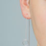 Circle Threader Silver Earrings, thumbnail 1 of 3