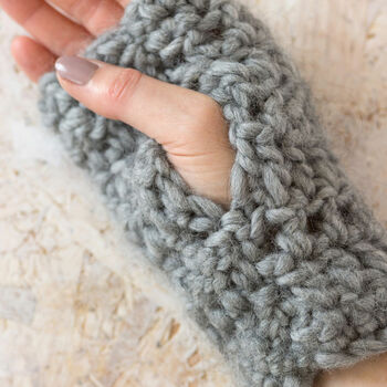 Beanie And Fingerless Gloves Crochet Kit, 9 of 11