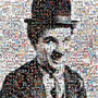 Charlie Chaplin Mosaic Portrait Made Up Of Traditional British Icons, thumbnail 1 of 4