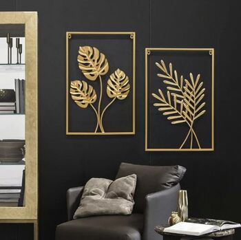 Exclusive Gold Leaf Wall Art Home Decor, 3 of 12