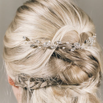 Crystal And Pearl Delicate Wedding Hair Vine Thea, 8 of 10