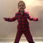 Children's Pyjamas In Red Tartan Two Fold Flannel, thumbnail 2 of 4