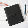 Personalised Black Buffalo Leather Wraparound Journal, thumbnail 1 of 4