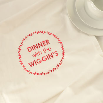 Personalised Organic Cotton Dinner Tablecloth, 2 of 3