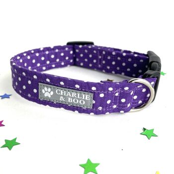 Purple Dog Collar And Lead/Leash Set, 3 of 6