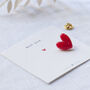 Vivid Red Love Heart Pin On Giftcard, thumbnail 7 of 12