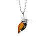 Sterling Silver Baltic Amber Kingfisher Necklace, thumbnail 3 of 10