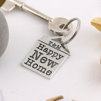 Couples Housewarming Gift Happy First Home Keyring, 11 of 12