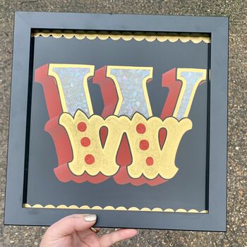 Gold Typography Wall Art 'Circus Letter W', 2 of 7