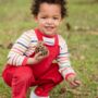 Red Organic Cotton Corduroy Dungarees And T Shirt Set, thumbnail 2 of 6