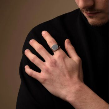 Personalised Onyx Stone Signet Ring, 2 of 9