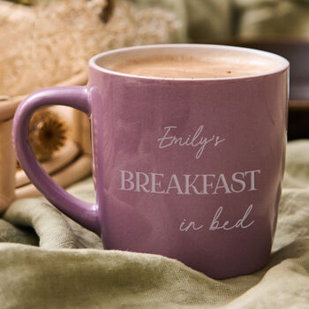 Personalised Breakfast In Bed Stoneware Mug, 3 of 8
