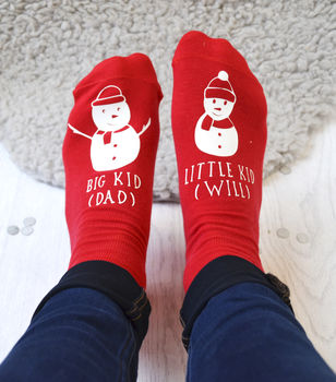 Personalised Snowman And Me Socks By Solesmith