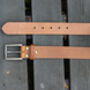 Handmade Tan Leather Belt Men's English Leather 35mm Wide, thumbnail 3 of 10