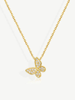 Gold Or Silver Women’s Dainty Butterfly Necklace, Jewellery Gift For Her, 2 of 4