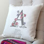 Personalised Birth Flower And Birth Stone Cushion, thumbnail 1 of 12