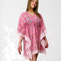 Pink Floral 100% Cotton Beach Kaftan, thumbnail 1 of 5