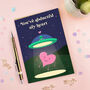 You've Abducted My Heart Funny Space Anniversary Card, thumbnail 3 of 4