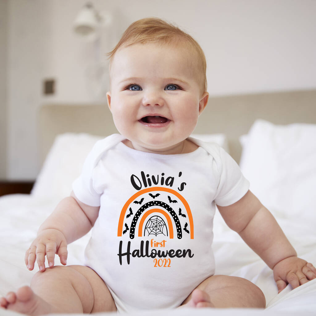 Personalised Baby First Halloween Babygrow By Little Baby Boutique ...