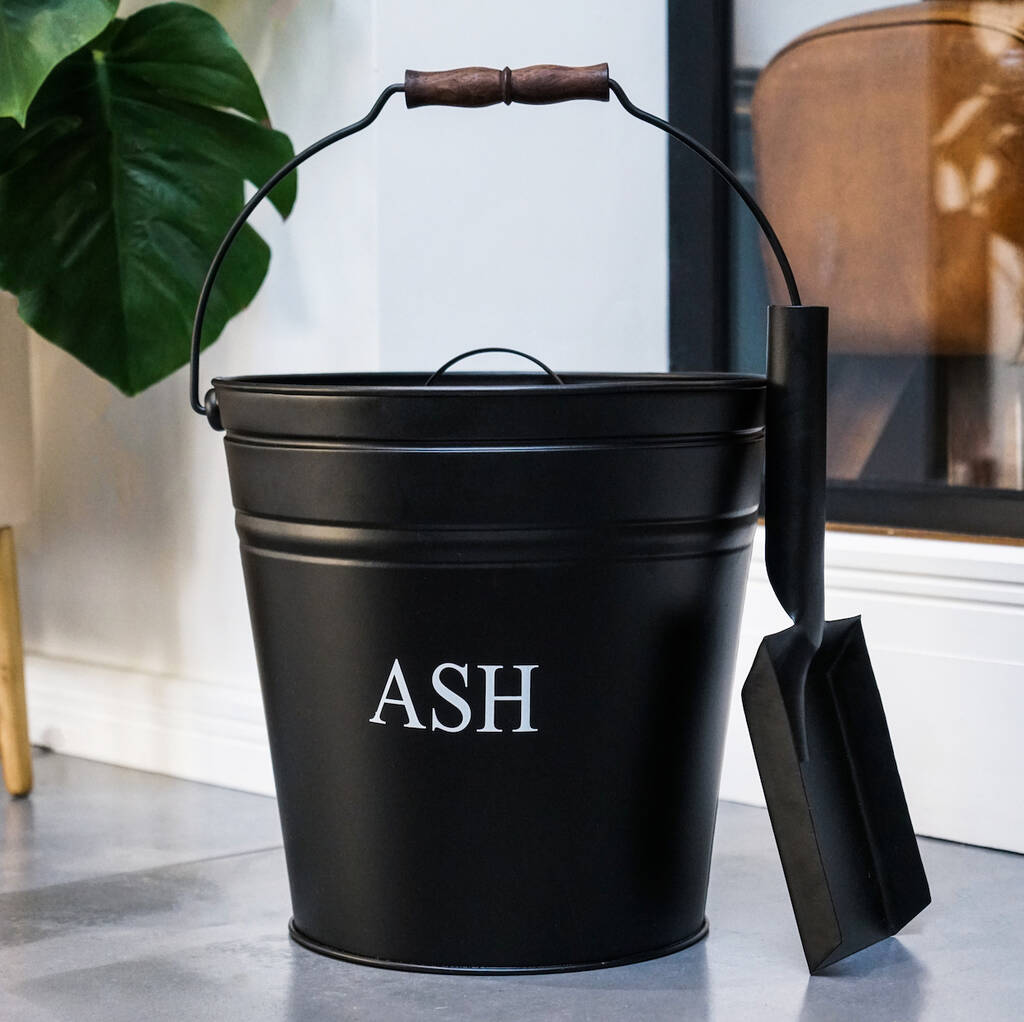 Fireside Black Ash Bucket And Shovel Set By Lime Lace