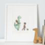 The Dinosaur Who Wanted To Be A Dragon Nursery Print, thumbnail 2 of 11