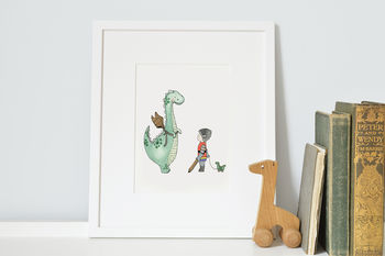 The Dinosaur Who Wanted To Be A Dragon Nursery Print, 2 of 11