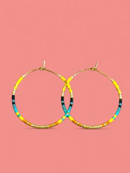 Hooples Sunny Beach Large Beaded Hoop With Gift Pouch, 3 of 3