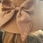 Personalised Bow Large Floppy Beach Sun Hat Straw Hat, thumbnail 3 of 4
