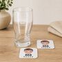Personalised Pint Glass And Coaster Gift Set For Dad, thumbnail 1 of 11
