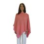 Coral Pink 100% Cashmere Button Poncho Gift Boxed, thumbnail 7 of 10