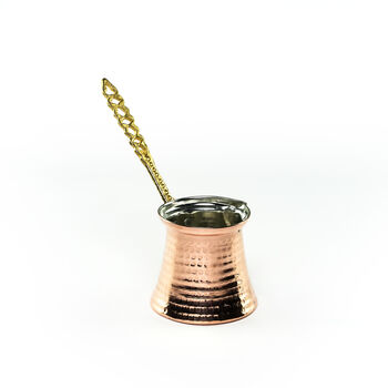 Handmade Solid Copper Coffee Pot With Brass Handle, 3 of 5