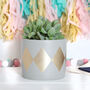 Grey And Gold Plant Pot, Two Sizes, Mothers Day, thumbnail 1 of 3