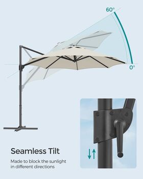 Garden Parasol Umbrella Three Meter Outdoor 360° Swivel, 8 of 12