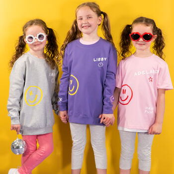 Children's Personalised Scribble Smiley Sweatshirt, 2 of 12