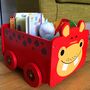 Wooden Pull Along Toy Box Storage Book Cart, thumbnail 9 of 12